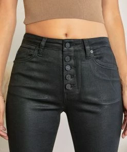 KANCAN Rosé High Rise Faux Leather Kick-Flare Pants