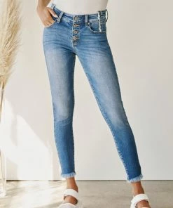 KANCAN Irene Mid Rise Ankle Skinny Jeans