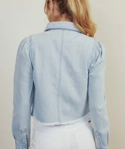 KANCAN Madeline Cropped Button Down Shirt Jackets & Outwear