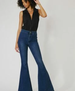KANCAN New Arrivals Violet High Rise Super Flare Jeans