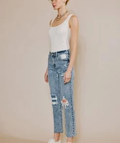 KANCAN New Arrivals Chesney High Rise Straight Leg Jeans
