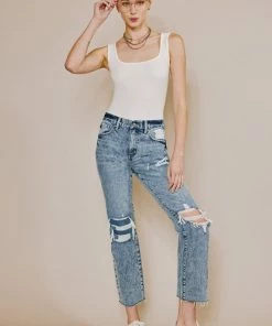 KANCAN New Arrivals Chesney High Rise Straight Leg Jeans