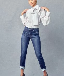 KANCAN Cane Mid Rise Slim Straight Leg Jeans