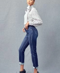 KANCAN Cane Mid Rise Slim Straight Leg Jeans