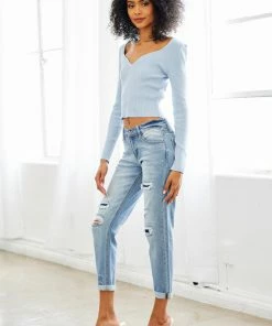 KANCAN Luxanna Mid Rise Slim Boyfriend Jeans