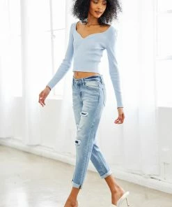 KANCAN Luxanna Mid Rise Slim Boyfriend Jeans