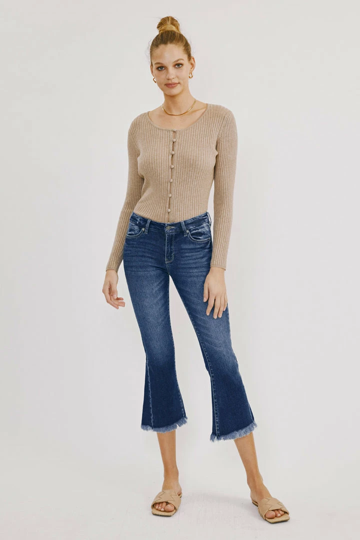 KANCAN Merlie Mid Rise Cropped Flare Jeans New Arrivals 3 KANCAN Merlie Mid Rise Cropped Flare Jeans New Arrivals