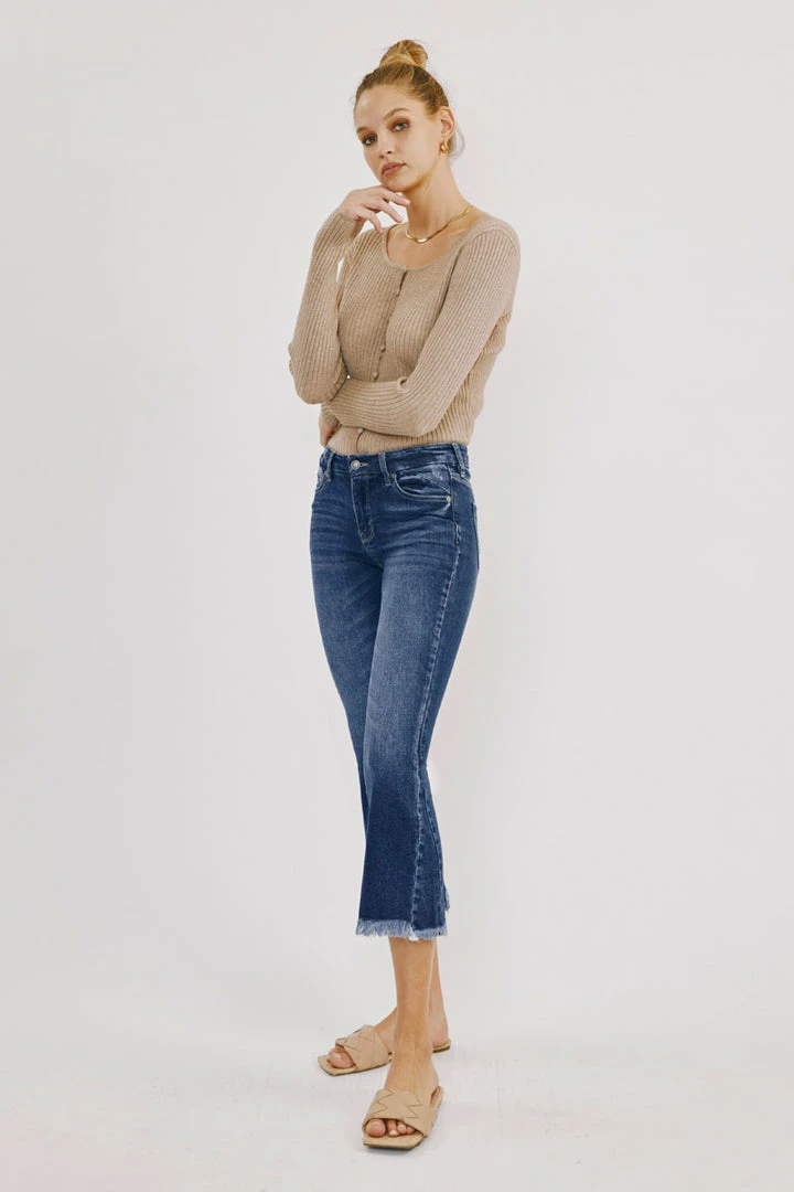 KANCAN Merlie Mid Rise Cropped Flare Jeans New Arrivals 4 KANCAN Merlie Mid Rise Cropped Flare Jeans New Arrivals