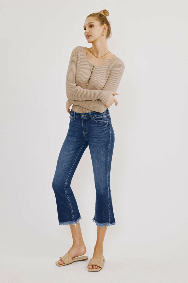 KANCAN Merlie Mid Rise Cropped Flare Jeans New Arrivals 5 KANCAN Merlie Mid Rise Cropped Flare Jeans New Arrivals