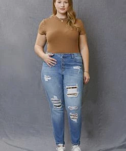 KANCAN Beatrice High Rise Button Down Ankle Skinny - Plus