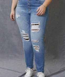 KANCAN Beatrice High Rise Button Down Ankle Skinny - Plus