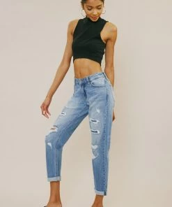 KANCAN Devika Mid Rise Boyfriend Jeans