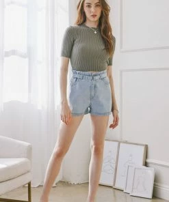 KANCAN Eliana Ultra High Rise Belted Paperbag Shorts Shorts & Skirts