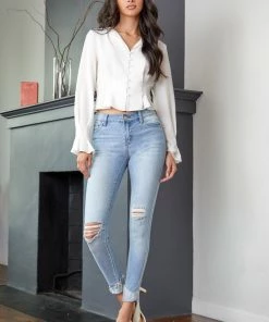 KANCAN Fleur Mid Rise Ankle Skinny Jeans