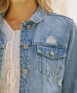 KANCAN Bianca Distressed Denim Jacket Jackets & Outwear
