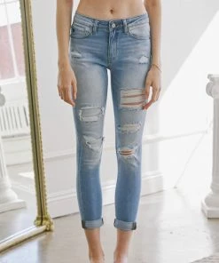 KANCAN Caroline Mid Rise Ankle Skinny Jeans