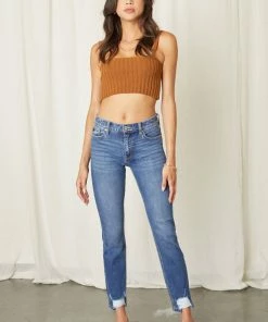 KANCAN Cane Mid Rise Slim Straight Leg Jeans