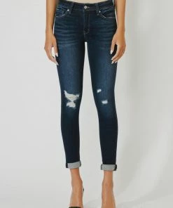 KANCAN Hudson Mid Rise Ankle Skinny Jeans