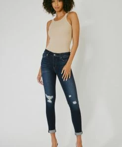 KANCAN Hudson Mid Rise Ankle Skinny Jeans