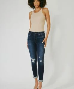 KANCAN Hudson Mid Rise Ankle Skinny Jeans