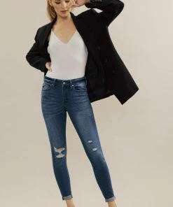 KANCAN Hudson Mid Rise Ankle Skinny Jeans