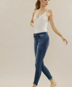 KANCAN Hudson Mid Rise Ankle Skinny Jeans