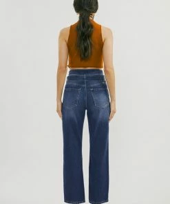 KANCAN Kaas Ultra High Rise Belted Paperbag Straight Leg Jeans