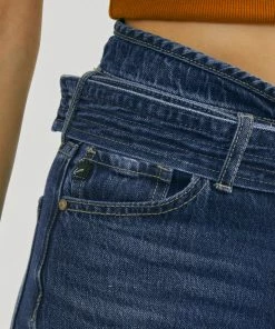 KANCAN Kaas Ultra High Rise Belted Paperbag Straight Leg Jeans