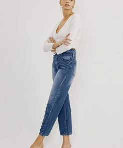 KANCAN Kaas Ultra High Rise Belted Paperbag Straight Leg Jeans