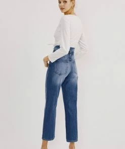 KANCAN Kaas Ultra High Rise Belted Paperbag Straight Leg Jeans