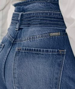 KANCAN Kaas Ultra High Rise Belted Paperbag Straight Leg Jeans