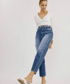 KANCAN Kaas Ultra High Rise Belted Paperbag Straight Leg Jeans