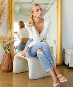 KANCAN Ilena Ultra High Rise Belted Paperbag Mom Jeans