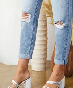 KANCAN Ilena Ultra High Rise Belted Paperbag Mom Jeans