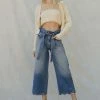 KANCAN Aroly Ultra High Rise Belted Paperbag Wide Leg Jeans