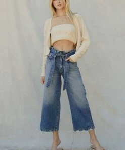 KANCAN Aroly Ultra High Rise Belted Paperbag Wide Leg Jeans