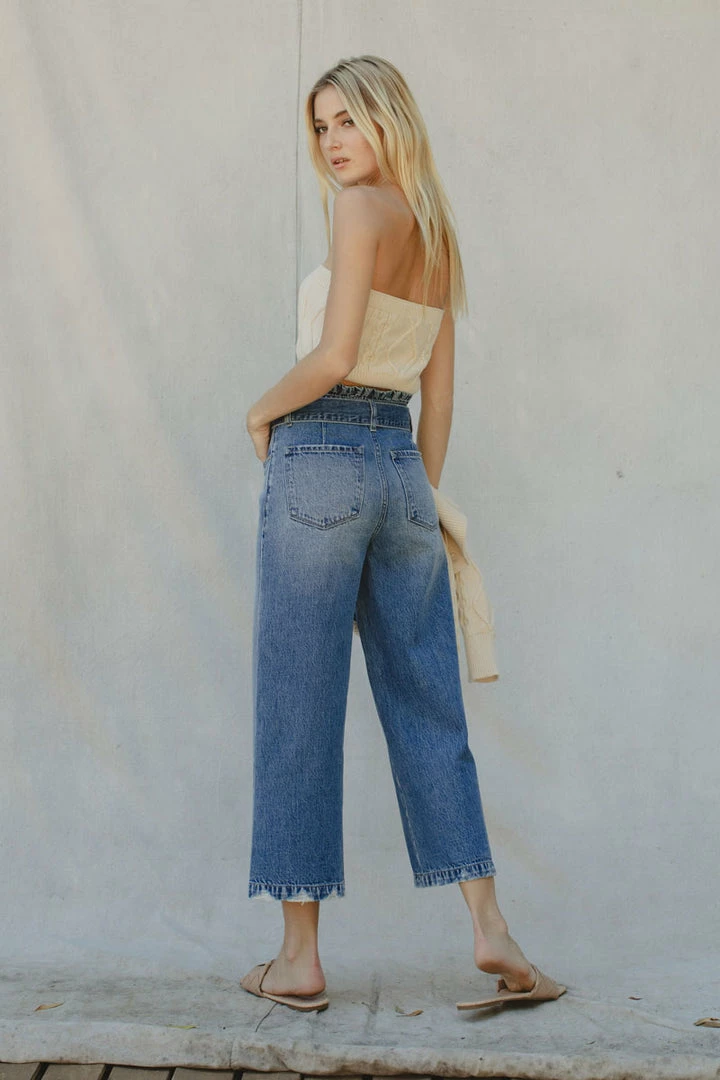 KANCAN Aroly Ultra High Rise Belted Paperbag Wide Leg Jeans 6 KANCAN Aroly Ultra High Rise Belted Paperbag Wide Leg Jeans
