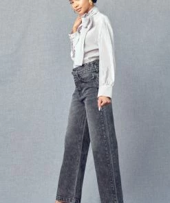 KANCAN Zinc Ultra High Rise Belted 90's Wide Leg Jeans