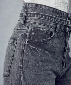 KANCAN Zinc Ultra High Rise Belted 90's Wide Leg Jeans