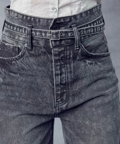 KANCAN Zinc Ultra High Rise Belted 90's Wide Leg Jeans