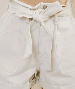 KANCAN Laquell Ultra High Rise Belted Paperbag Shorts