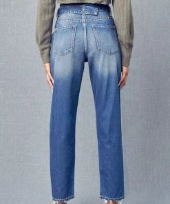 KANCAN Blossom Ultra High Rise Belted Mom Jeans