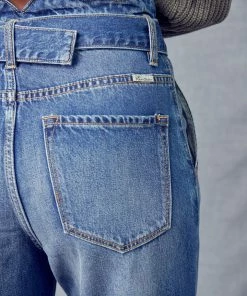 KANCAN Blossom Ultra High Rise Belted Mom Jeans