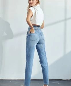 KANCAN Blossom Ultra High Rise Belted Mom Jeans