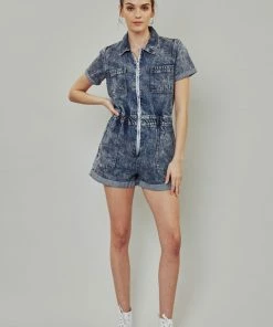 KANCAN Victoria Short Sleeve Romper Dresses And Rompers