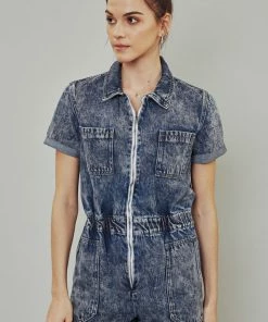 KANCAN Victoria Short Sleeve Romper Dresses And Rompers