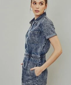 KANCAN Victoria Short Sleeve Romper Dresses And Rompers