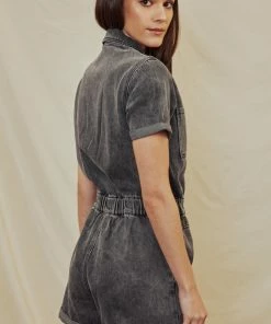 KANCAN Victoria Short Sleeve Romper Dresses And Rompers