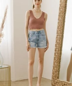 KANCAN Shorts & Skirts Flora Ultra High Rise Embroidered Shorts