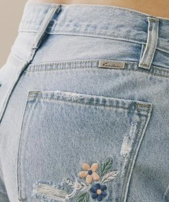 KANCAN Shorts & Skirts Flora Ultra High Rise Embroidered Shorts